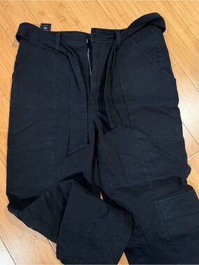 J Brand Women’s Navy Cargo Ankle Pant with waist tie